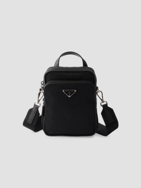 Prada Men's Re-Nylon and Saffiano Leather Shoulder Bag - Black