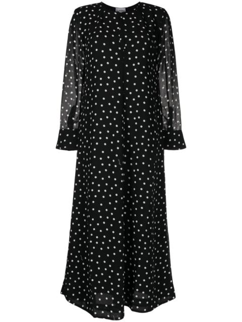 GANNI spot-print crepe midi dress