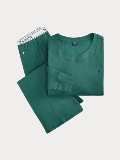 Polo Ralph Lauren Waffle-Knit Long-Sleeve Pajama Set