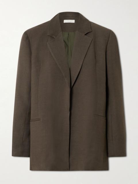 FAITHFULL Felix oversized woven blazer Dark green