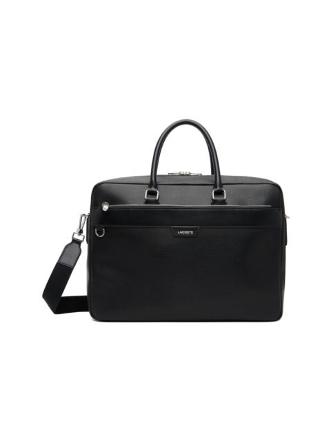 LACOSTE Black Ossian Leather Laptop Bag