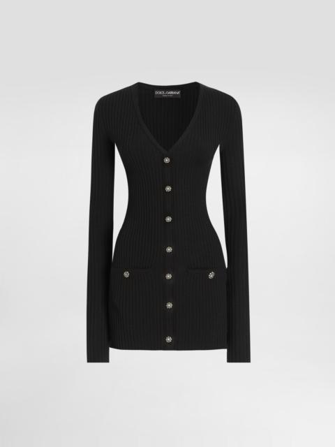 Dolce & Gabbana Virgin wool ribbed cardigan