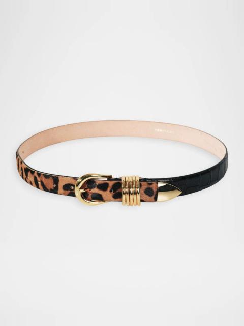 DÉHANCHE Hollyhock Zebra-Print Calf Hair Belt