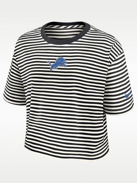 Nike Detroit Lions Striped Women's Nike MLB Cropped T-Shirt