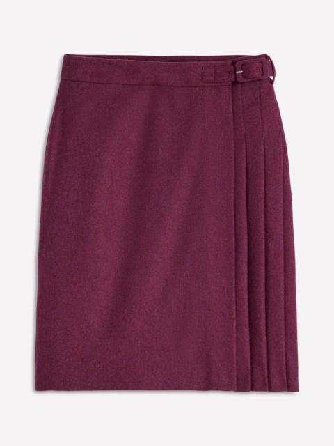 BODEN Helen Wool Kilt Skirt-Maroon and Purple Herringbone