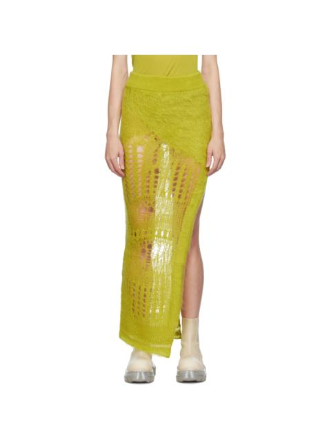Rick Owens Yellow Ziggy Maxi Skirt