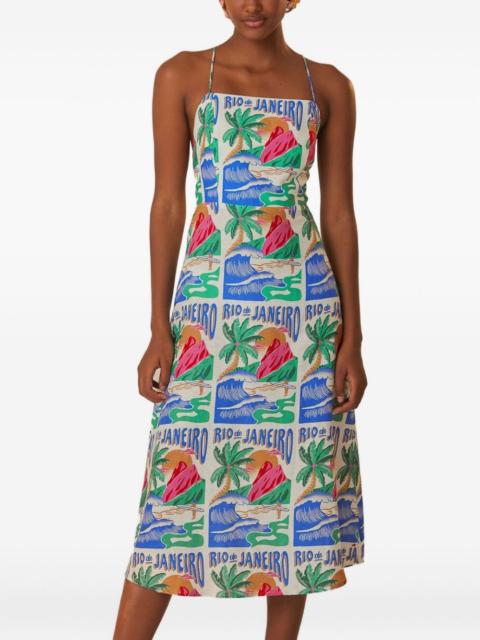 FARM RIO Carioca Posters midi dress