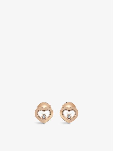 Happy Diamonds 18ct rose-gold and 0.10ct diamond earrings