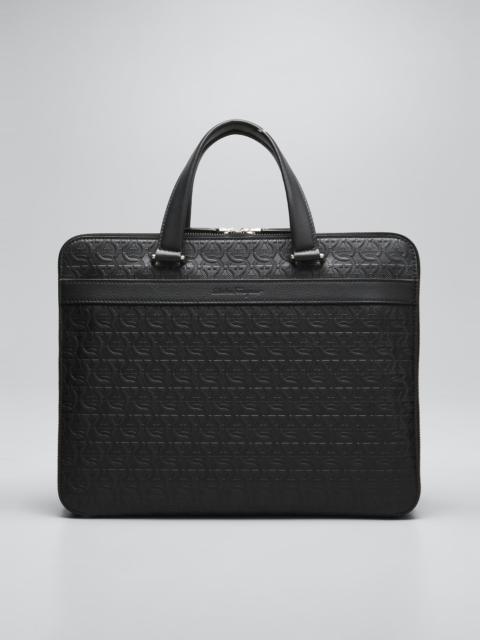 Men's Leather Gancini Business Briefcase