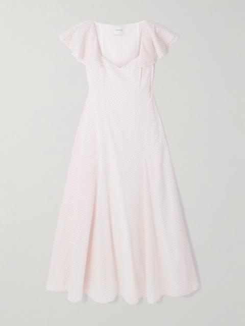 POSSE Marlowe Ruffled Polka-dot Cotton-voile Midi Dress