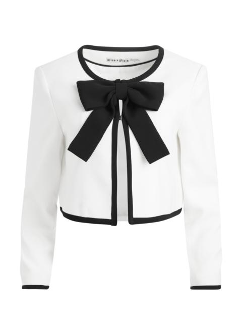 Alice + Olivia KIDMAN BOW FRONT CROPPED JACKET