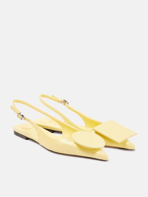 JACQUEMUS Les Slingbacks Duelo leather ballet flats
