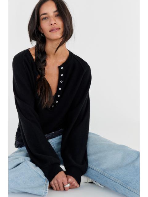 FREE PEOPLE Porta Cashmere Henley Sweater