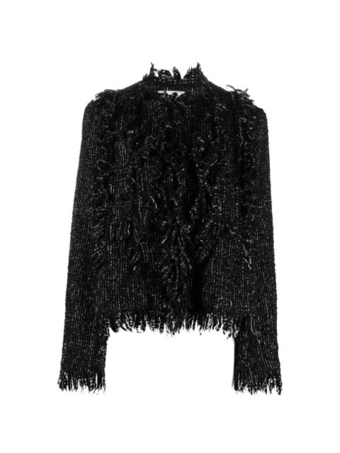 wool-blend tweed jacket