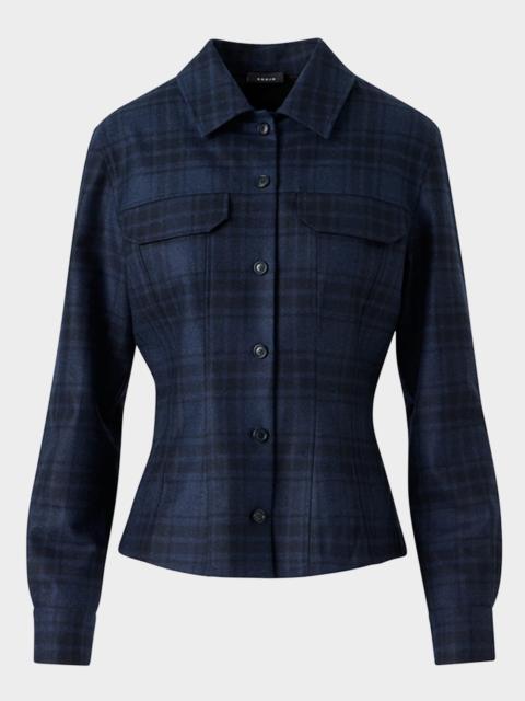 AKRIS Long-Sleeve Check Flannel Shirt