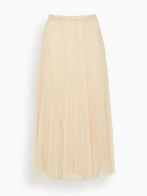 forte_forte Chic Tulle Plisse Midi Skirt in Nude