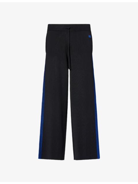 WALES BONNER Crochet-Stripe Knitted Track Pants