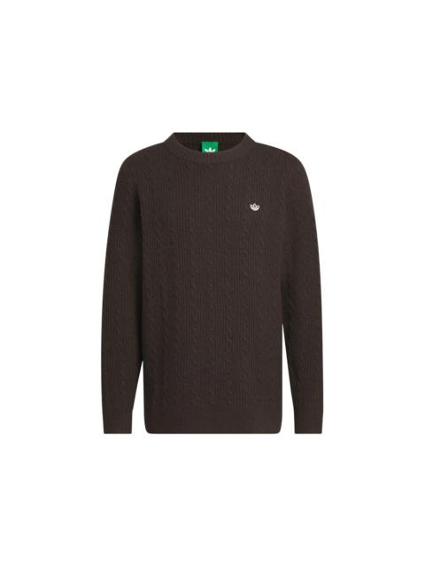 adidas adidas Cableknit Sweater Dark Brown