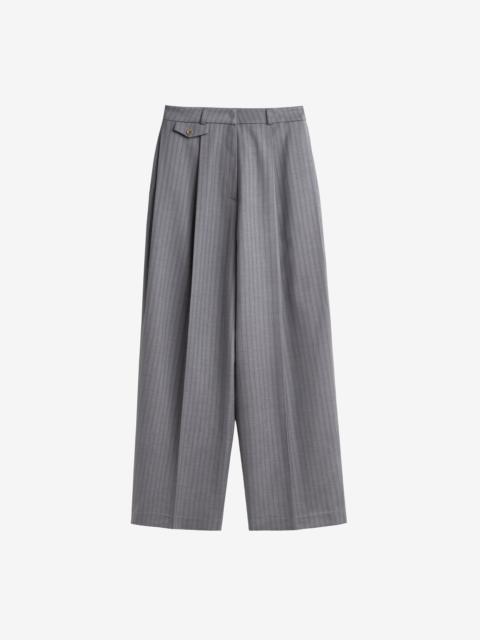 The Frankie Shop Helmond Pleated Trousers - Grey Multi Stripe