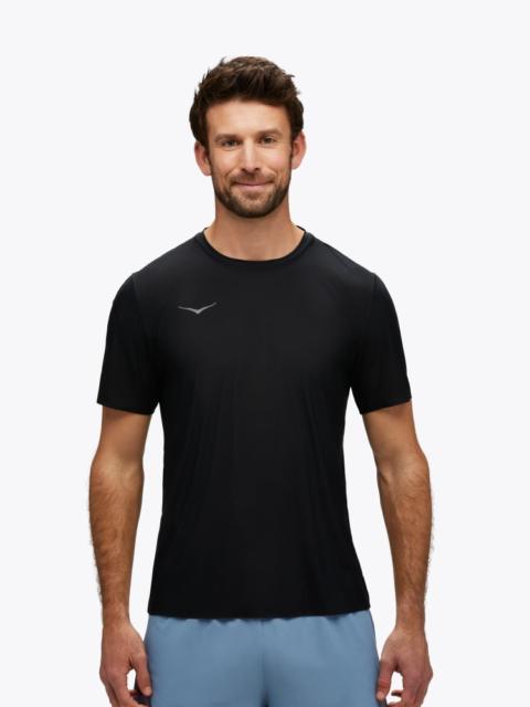 HOKA Men's Airolite Run Short Sleeve Shirt in Black