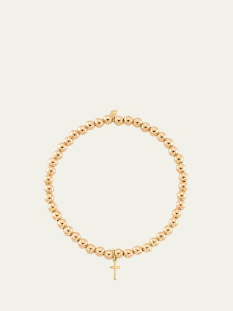 14K Tiny Pure Cross Charm Bracelet