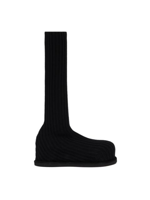 Black Veneda Stretch Flatform Boots