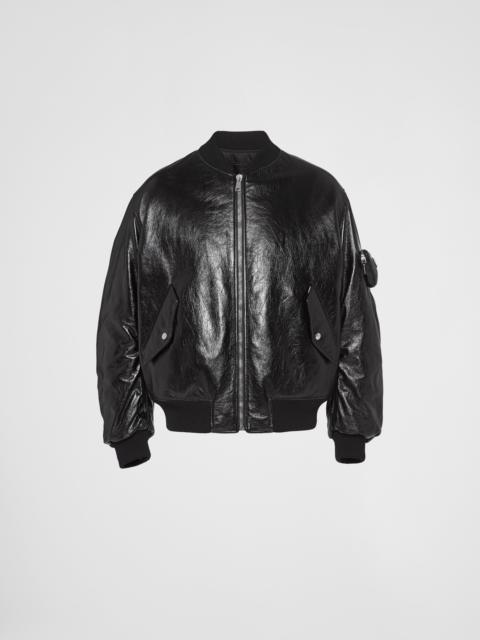 Nappa leather bomber jacket