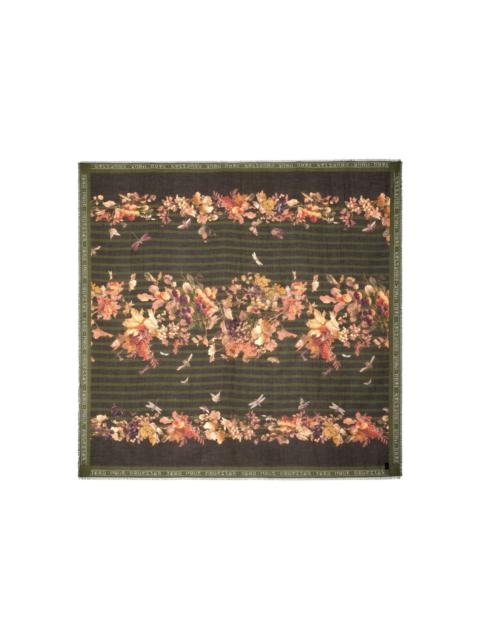 Jean Paul Gaultier floral striped scarf