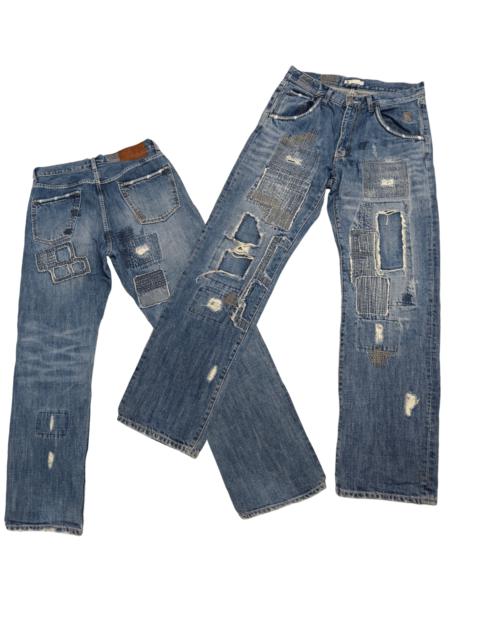 Other Designers FYE🔥Global Work Patchwork Distressed Denim