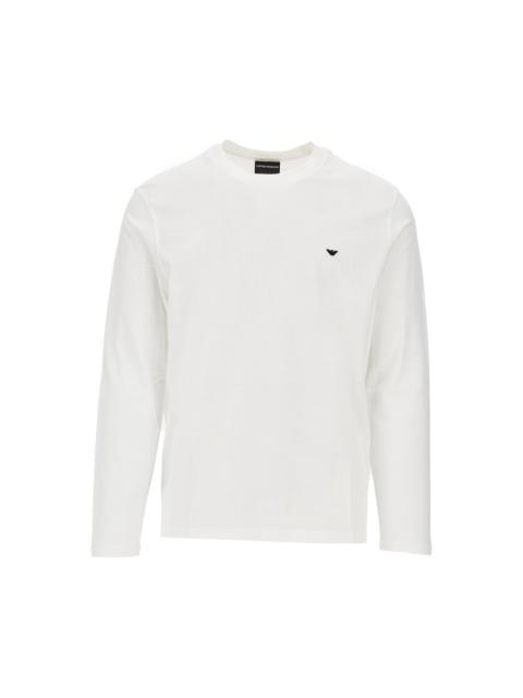 EMPORIO ARMANI LYOCELL AND COTTON BLEND T-SHIRT WITH LOGO