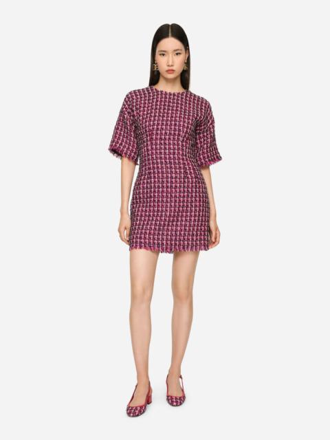 Dolce & Gabbana Short tweed fit-and-flare dress