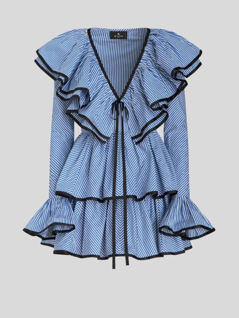 MINI STRIPED DRESS WITH RUFFLES