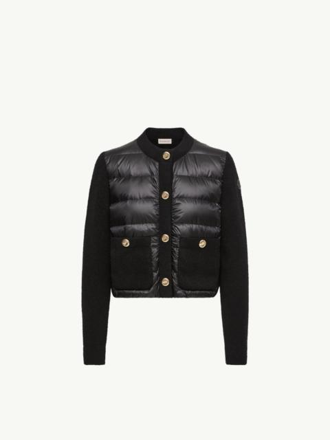 Moncler Bouclé Wool Blend Padded Cardigan