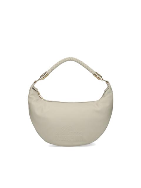 Moschino logo-embossed braided-handle shoulder bag