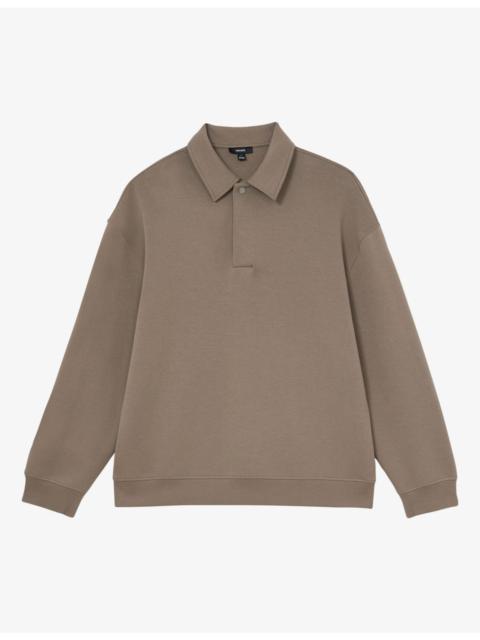 REISS Brooks Relaxed-Fit Cotton-Blend Polo Sweatshirt