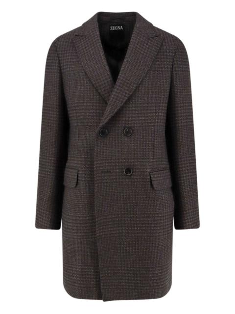 ZEGNA double-breasted check coat