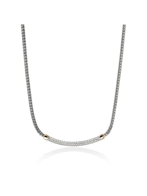 JOHN HARDY JH Essential Pave Necklace, Gold, Sterling Silver, Diamonds, 2.5MM
