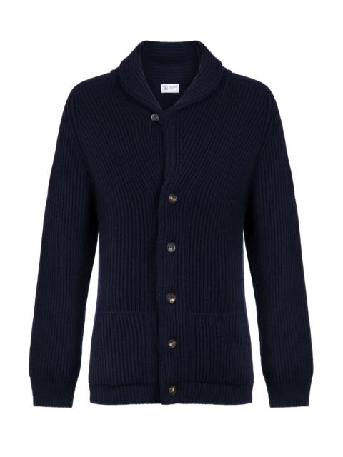 Johnstons of Elgin Shawl Collar Navy Cashmere Cardigan