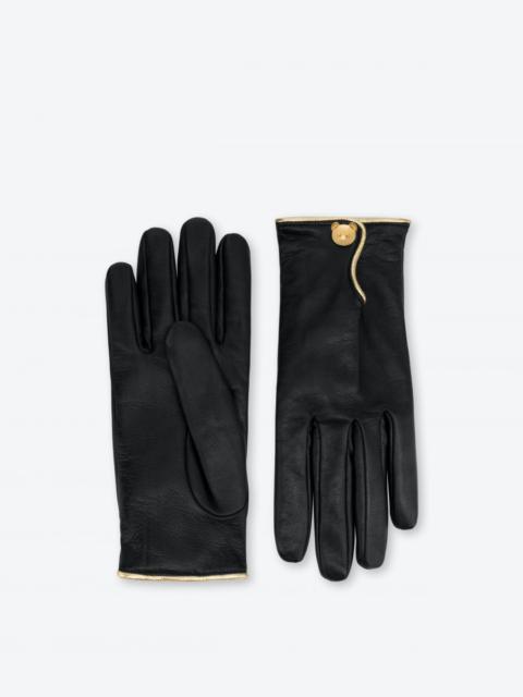Moschino TEDDY BUTTON LEATHER GLOVES