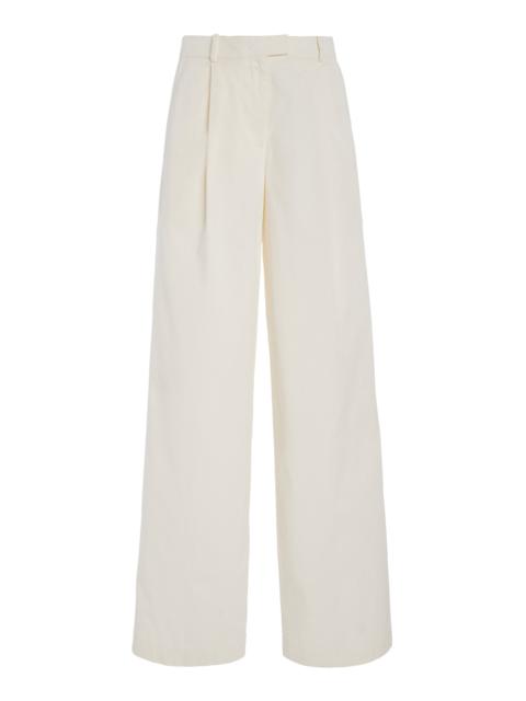 Another Tomorrow Cotton Wide-Leg Pants off-white