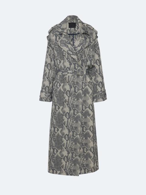 LAPOINTE Snake Denim Double Breasted Trench