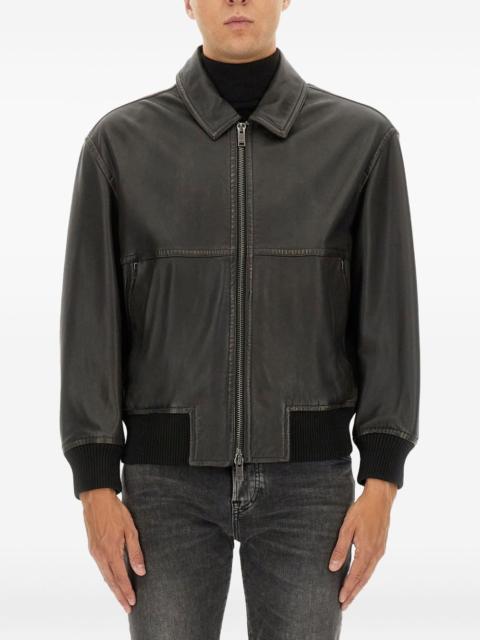 BOSS zip leather jacket