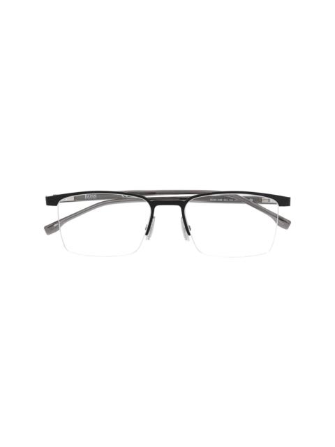 BOSS half-rim square-frame glasses