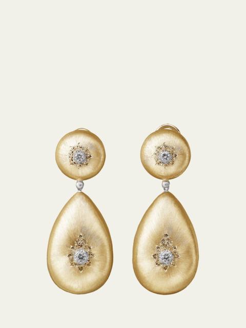 Buccellati Macri Classica 18K Yellow Gold Diamond Rigato Earrings