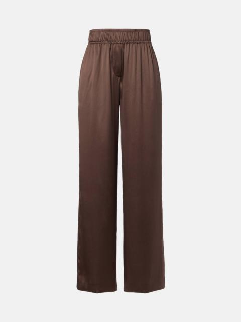 Brunello Cucinelli Silk-blend satin wide-leg pants