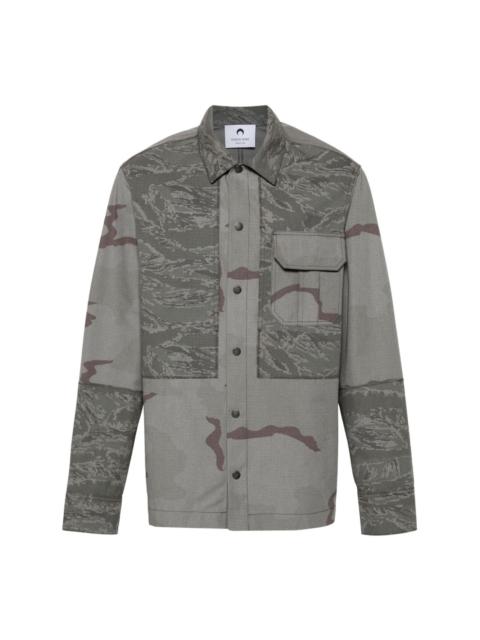 Marine Serre rispstop classic-collar shirt jacket