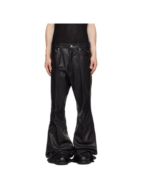 Rick Owens Black Tower Bolan Bootcut Leather Pants
