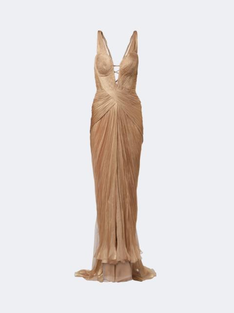 MARIA LUCIA HOHAN Corinna silk muslin bustier gown