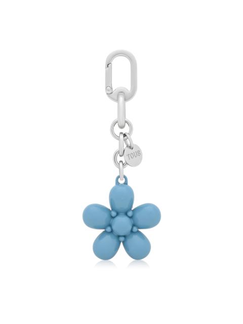 TOUS Sky blue Key ring Puffed Daisy Flower