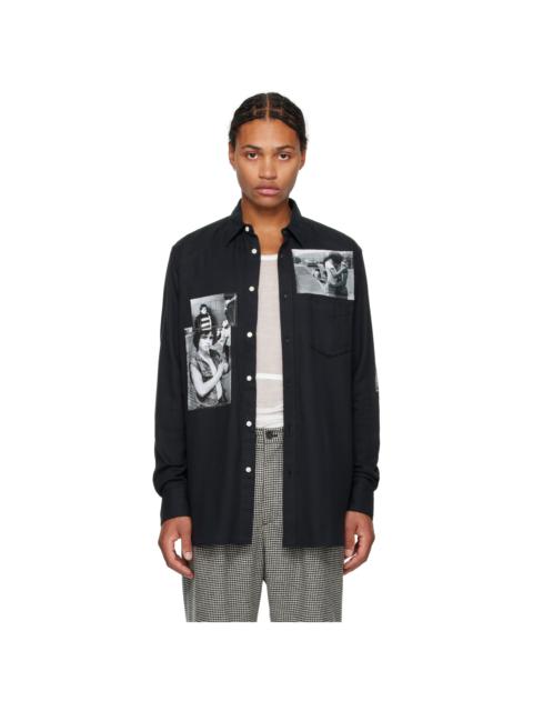 TAKAHIROMIYASHITA TheSoloist. Black Loose Fit Regular Collar Shirt